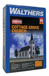 Walthers Cornerstone 933-3655 Cottage Grove Church HO Building Model Train Kit - Picture 1 of 1