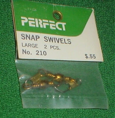 PERFECT SNAP SWIVELS, LARGE, 49 LB TEST, NO 210, U/C MODEL AIRPLANES, NIP, LATE - Image 1 of 2