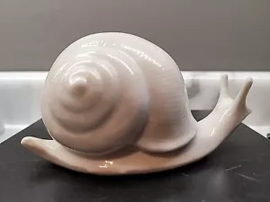 Kitschy White Garden Snail Figurine - Picture 1 of 5