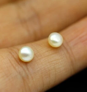 Button Shape 4 mm Natural Basra Pearl Loose Gemstone Basra Certified 0.72 Ct - Picture 1 of 7