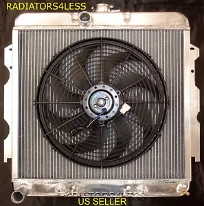 3 ROW ALUMINUM RADIATOR W/ 16" FAN 63 64 65 66 67 68 69 DODGE MOPAR CAR 22" CORE - Picture 1 of 2
