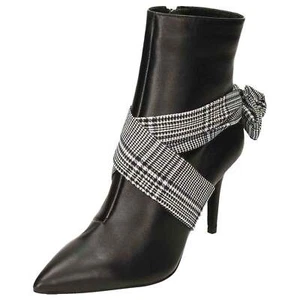 Shellys London Stiletto Heel Black Leather Ankle Boots Wrap Round Pointed Toe - Picture 1 of 12