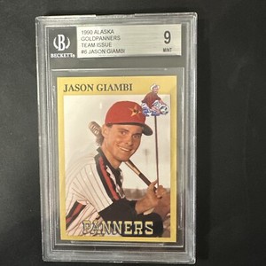 Jason Giambi 1990 Alaska Goldpanners Minor League Card - #6 - Graded BGS-9
