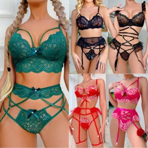 Sexy Lingerie for Women Babydoll Bra Thong Set Underwear Sleepwear Nightwear - Picture 1 of 57