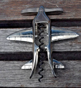 Nickel Plated Airplane Corkscrew Aviators Tavern Collection by Godinger - Picture 1 of 7