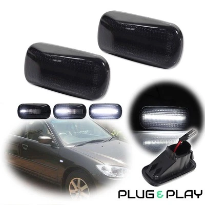 Luces de señalización laterales LED secuenciales blancas para guardabarros Honda Civic Acura RSX Integra Foto 1 de 4