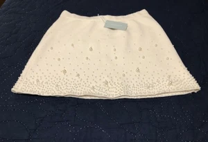 Neu mit Etikett Antonio Melani XL schimmernder Stretch-Rock eiselfenbeinfarben Perlen 149 $ - Bild 1 von 11