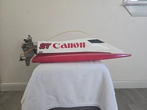 Vintage Nitro RC tunnel Hull Boat 3.5cc K&B Outboard For Parts/Repair F1 Hydro - Picture 1 of 13