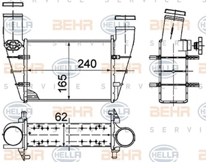 BEHR HELLA SERVICE Ladeluftkühler 8ML 376 727-581 für 3B2 VW AUDI PASSAT B5 3B5 - Bild 1 von 6