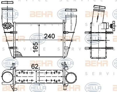 BEHR HELLA SERVICE Ladeluftkühler 8ML 376 727-581 für 3B2 VW AUDI PASSAT B5 3B5 - Bild 1 von 4