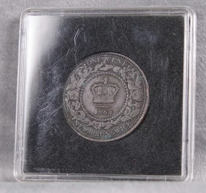 1864 New Brunswick One Cent Bronze Coin - Picture 1 of 2