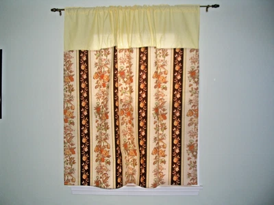 Curtain Kitchen one Panel Rod Pocket Waverly Yellow Yarmouth Stripe 52 x47 inch - Image 1 of 4