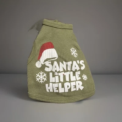 Dog Shirt Top Tshirt Santa’s Little Helper Xxs S Holiday Ruff Ruff Couture - Image 1 of 2