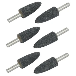 Vástago de 6 mm 16 mm de diámetro cabeza forma cónica mandril montado punto de molienda gris 6 piezas - Imagen 1 de 2