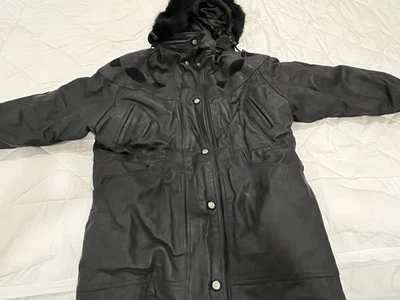 Chaqueta de cuero vintage para mujer con piel de zorro - Nueva con etiquetas Foto 1 de 4