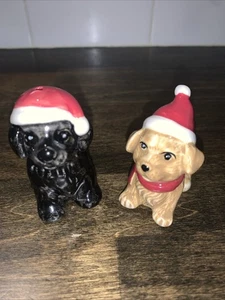 Juego de coctelera de sal y pimienta Cracker Barrel Navidad negro y marrón para perro - Imagen 1 de 3