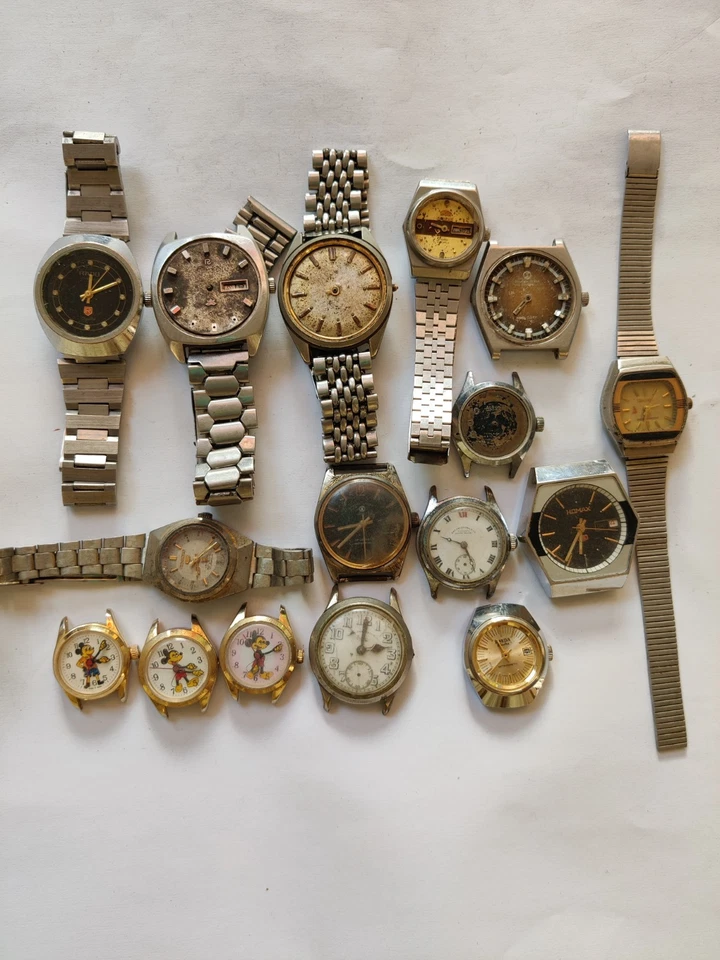Lote de 16 relojes mixtos de colección - Reco automático, Oriente, Favre-Leuba, Westend piezas/reparación Foto 1 de 4