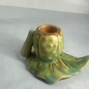 Vintage Roseville Pottery Green Thorndale 1117 Candle Holder 1937 Single - Picture 1 of 8