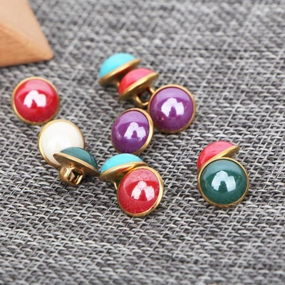  120 Pcs Coloured Pearl Buttons for Sewing Copper Base Scarpbooking - Image 1 of 4