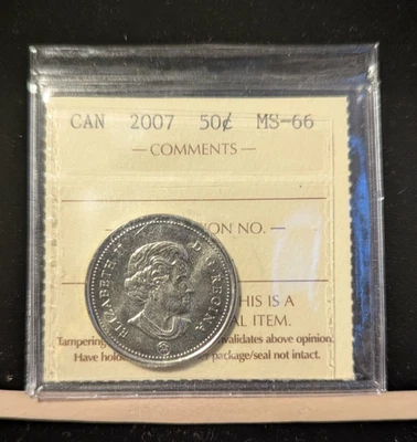 2007  ICCS Graded, Canadian, 50 Cent, **MS-66** # XMX 707 - Image 1 of 4