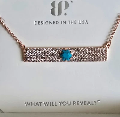 Bomb Party December 2023 RBP6776 “Understated Perfection” Turquoise RG Necklace - Image 1 of 4