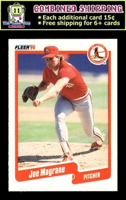 1990 Fleer #252a Joe Magrane - St. Louis Cardinals - Image 1 of 2