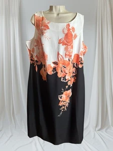 MAYA BROOKE Cantaloupe & Black Womens Dress Sz 16W - Picture 1 of 3