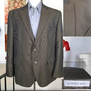Geoffrey Beene Sport Coat Jacket Mens 46R Brown Check Single Vented - Picture 1 of 10