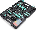 Household Tool Kit with Storage Case, 142 Piece, Turquoise, 13.39 X 9.25 X 2.95