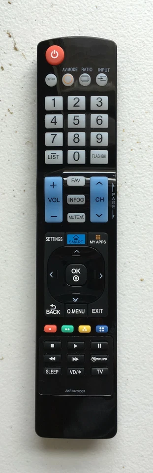 New LG Replacement TV Remote AKB73756567 for LG 3D Smart TV sub AKB73615309 - Image 1 of 1