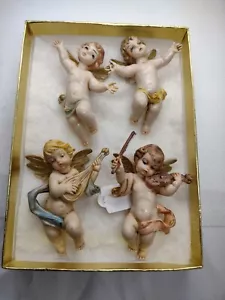Lotto Vintage 4 Fontanini Angelo Cherubini Figure 2 con Strumenti Italia Depose Blu - Foto 1 di 10