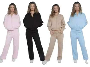 Women Bomber Oversize Baggy 2 Piece Lounge Wear Casual Set Ladies Suit Tracksuit - Picture 1 of 7