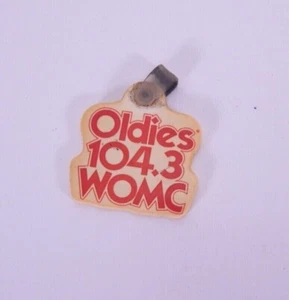 Vintage 104.3 WOMC Oldies Keychain Ring 2" Rubber/Vinyl - Picture 1 of 3