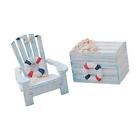 Mini chaise et coffre miniatures sur le thme nautique, 2 pices, accessoires