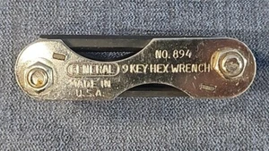 Vintage GENERAL No. 894 9 Key Folding Hex Wrench Set .050" to 3/16" USA u-1E - Picture 1 of 4