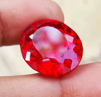 19x17mm. 26cts. OVAL CORUNDUM BLOOD RED RUBY LOOSE GEMs EXCELLENT CUT AAA+ - Image 1 of 4