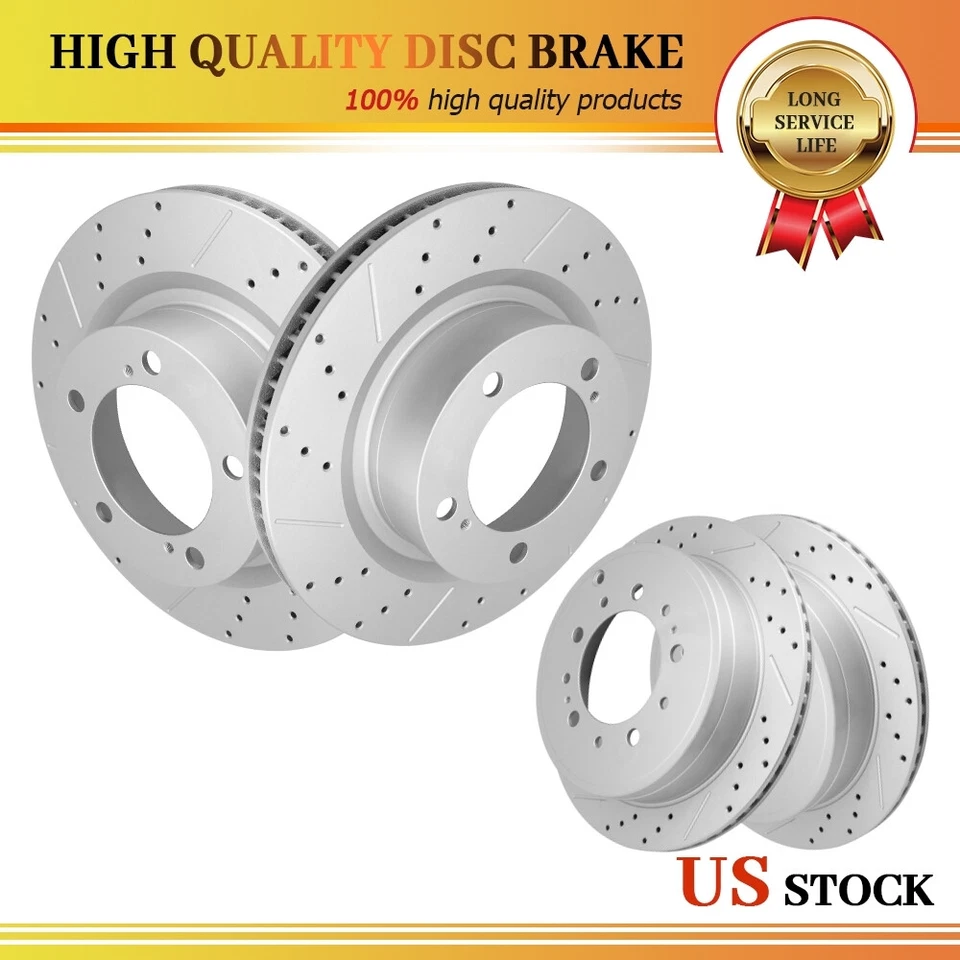 Rotores de freno perforados delanteros y traseros para Toyota Tundra Land Cruiser Lexus LX570 Foto 1 de 4