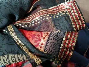 Women's sheer Embroidered Dupatta wrap shawl stole 208 in × 45 in - Picture 1 of 7