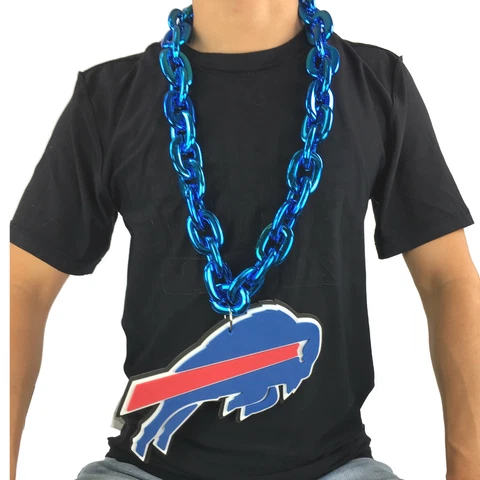 New NFL Buffalo Bills BLUE Fan Chain Necklace Foam Cover