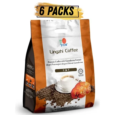 6 Packs DXN Lingzhi Coffee 3 in 1 Ganoderma Reishi Instant Classic Cafe-DHL