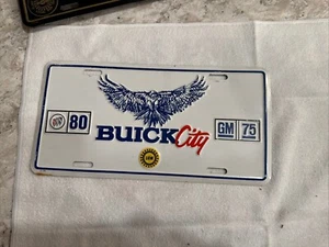 BUICK CITY 80 GM 75 ANNIVERSARY LICENSE PLATE UAW 599 FLINT MI MICHIGAN * Bx71 - Picture 1 of 7