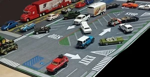 31"x 15.5" 1:64 Scale LARGE Mouse Pad Parking Lot Car Scene Diorama Display Toy - Picture 1 of 12