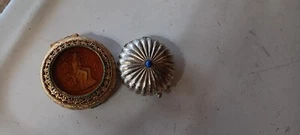 Vintage Estee Lauder ribbed Compact Case Max Factor Powder compact Diana and Cup - Picture 1 of 10