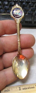 Cucchiaio souvenir vintage Alaska, orso polare Alaska e aurora boreale 4,25" - Foto 1 di 3
