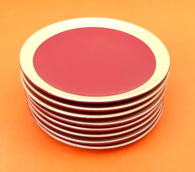 8 assiettes Dessert / Fromage Grès vernissé bicolore - Photo 1/4