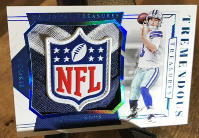2018 National Treasures Mike White Tremendous Treasures NFL Shield RC 1/1 - Image 1 of 4