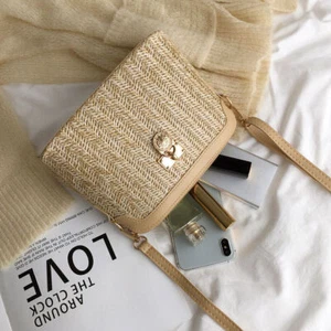 Ladies Summer Straw Bag Rattan Wicker Handbag Crossbody Tote Beach Shoulder Bag - Picture 1 of 29