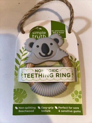 Simple Truth Teething Ring BPA Free Silicone Non-Toxic Cute Koala Teether NEW!! - Image 1 of 2