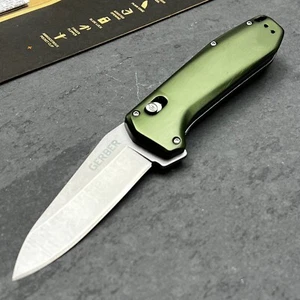 GERBER Highbrow Green Pivot Lock Spring Assisted Opening Folding Pocket Knife - Picture 1 of 11