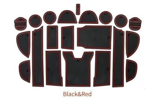 Alfombrillas rojas para consola puerta ranura forros portavasos almohadilla para 16-22 RX350 RX450h Foto 1 de 4